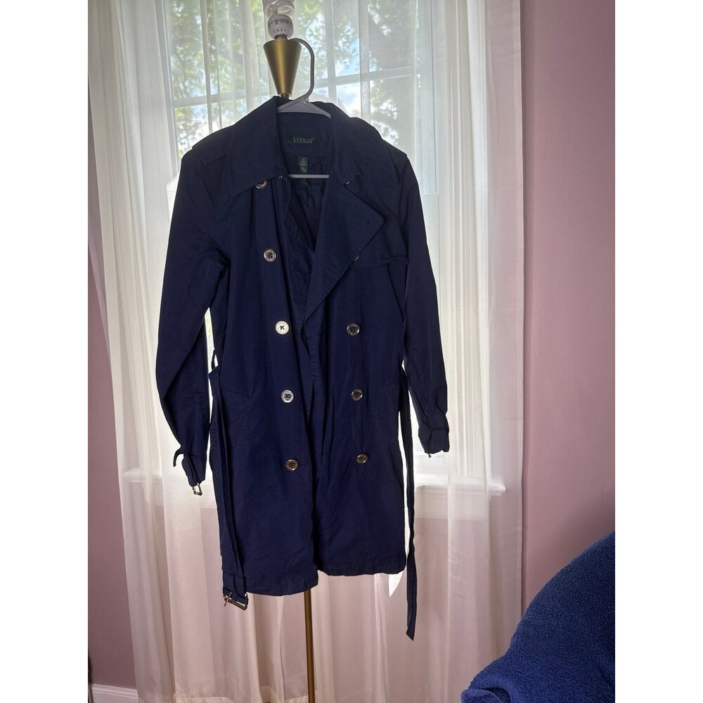 Lauren Ralph Lauren Navy Double-Breasted Trench Coat